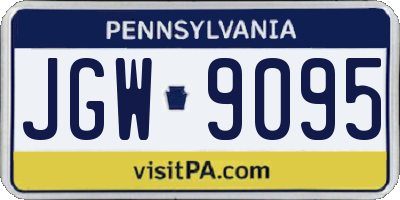 PA license plate JGW9095