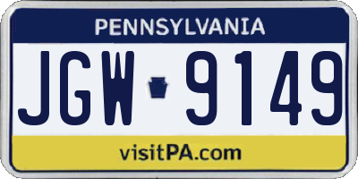 PA license plate JGW9149
