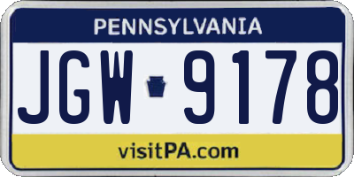 PA license plate JGW9178