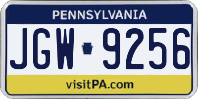 PA license plate JGW9256