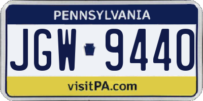 PA license plate JGW9440