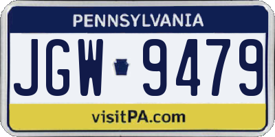 PA license plate JGW9479
