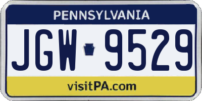 PA license plate JGW9529