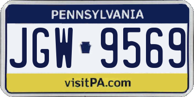 PA license plate JGW9569