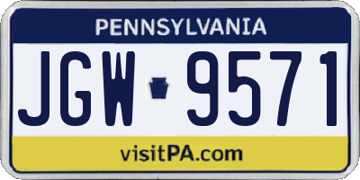 PA license plate JGW9571