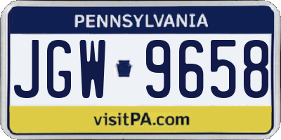 PA license plate JGW9658
