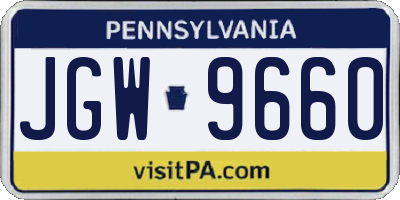 PA license plate JGW9660