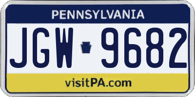 PA license plate JGW9682
