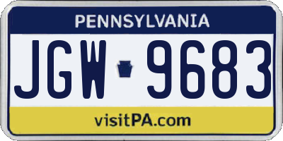 PA license plate JGW9683