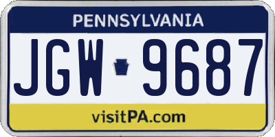 PA license plate JGW9687