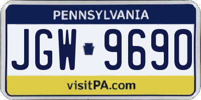 PA license plate JGW9690