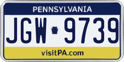 PA license plate JGW9739