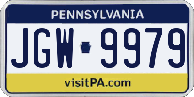 PA license plate JGW9979