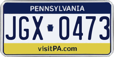 PA license plate JGX0473