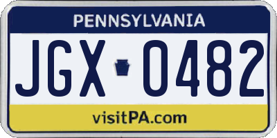 PA license plate JGX0482