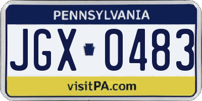 PA license plate JGX0483