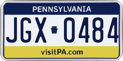 PA license plate JGX0484