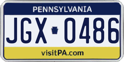 PA license plate JGX0486