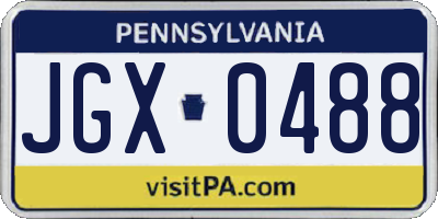 PA license plate JGX0488