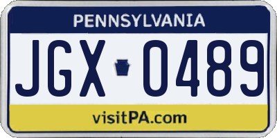 PA license plate JGX0489