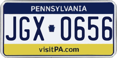 PA license plate JGX0656