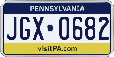 PA license plate JGX0682