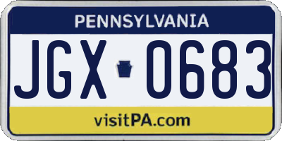 PA license plate JGX0683