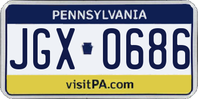 PA license plate JGX0686