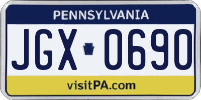 PA license plate JGX0690