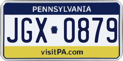 PA license plate JGX0879