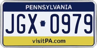 PA license plate JGX0979