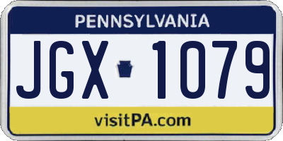PA license plate JGX1079