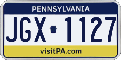 PA license plate JGX1127
