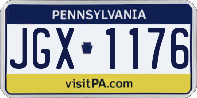 PA license plate JGX1176