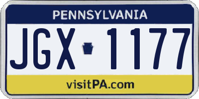 PA license plate JGX1177