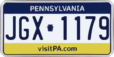PA license plate JGX1179