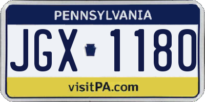 PA license plate JGX1180
