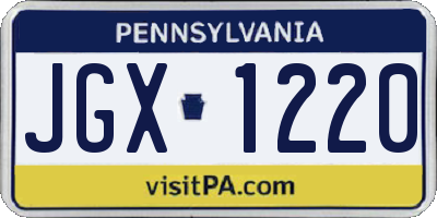 PA license plate JGX1220