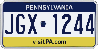 PA license plate JGX1244