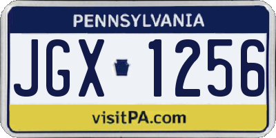 PA license plate JGX1256