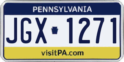 PA license plate JGX1271