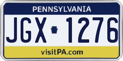 PA license plate JGX1276