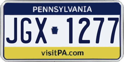 PA license plate JGX1277