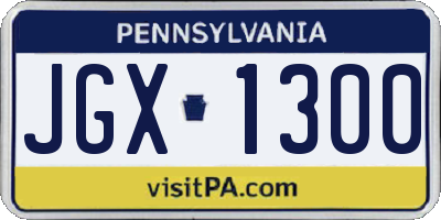 PA license plate JGX1300