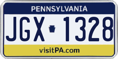 PA license plate JGX1328