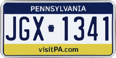 PA license plate JGX1341