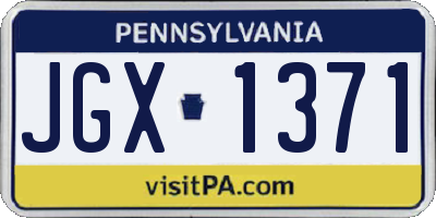PA license plate JGX1371