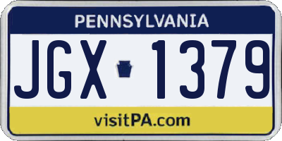 PA license plate JGX1379