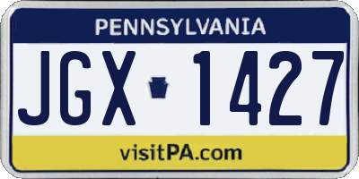 PA license plate JGX1427