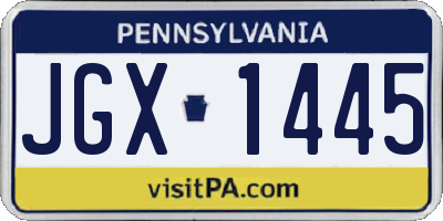 PA license plate JGX1445